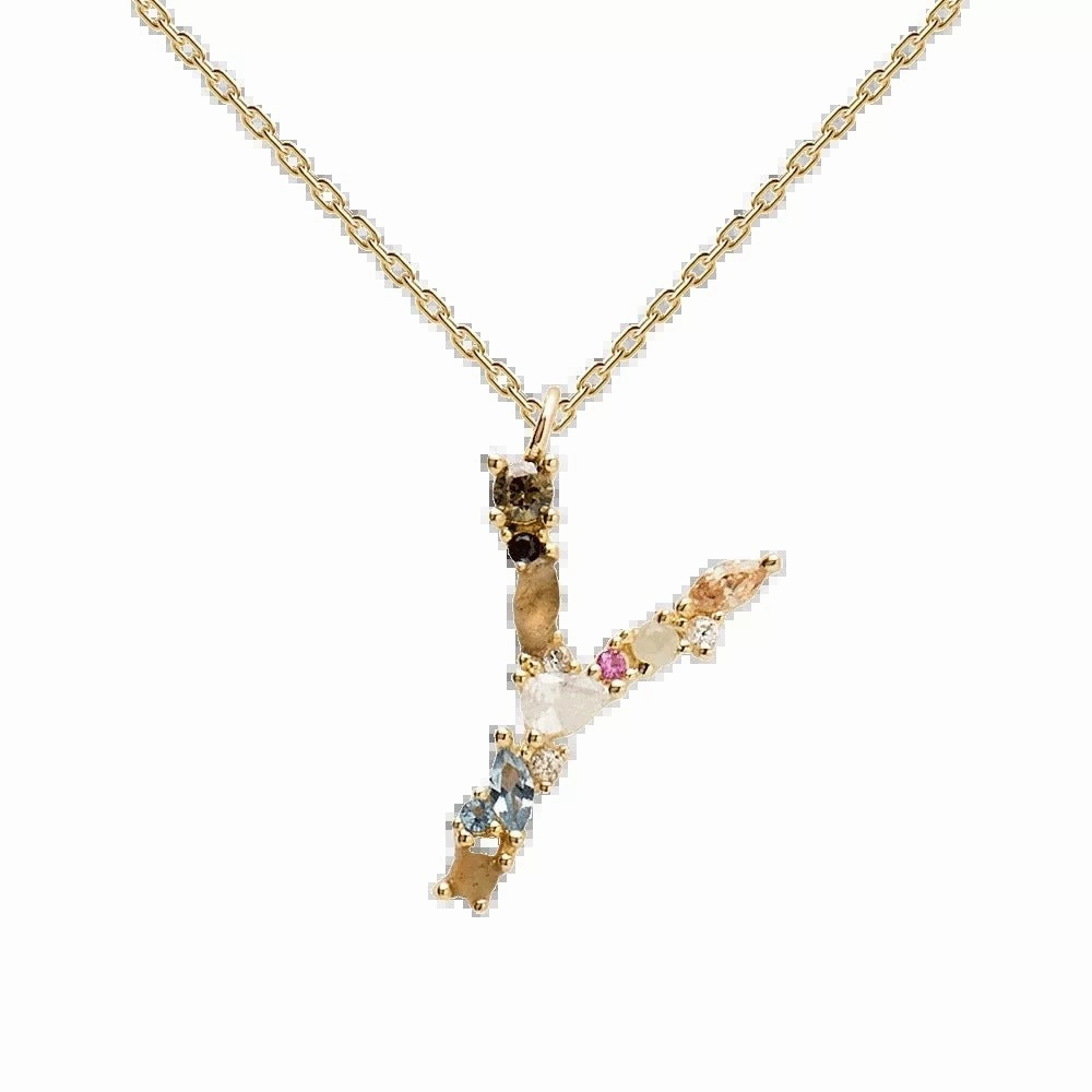 Wholesale 26 Letter Classic Gold Plated Necklaces