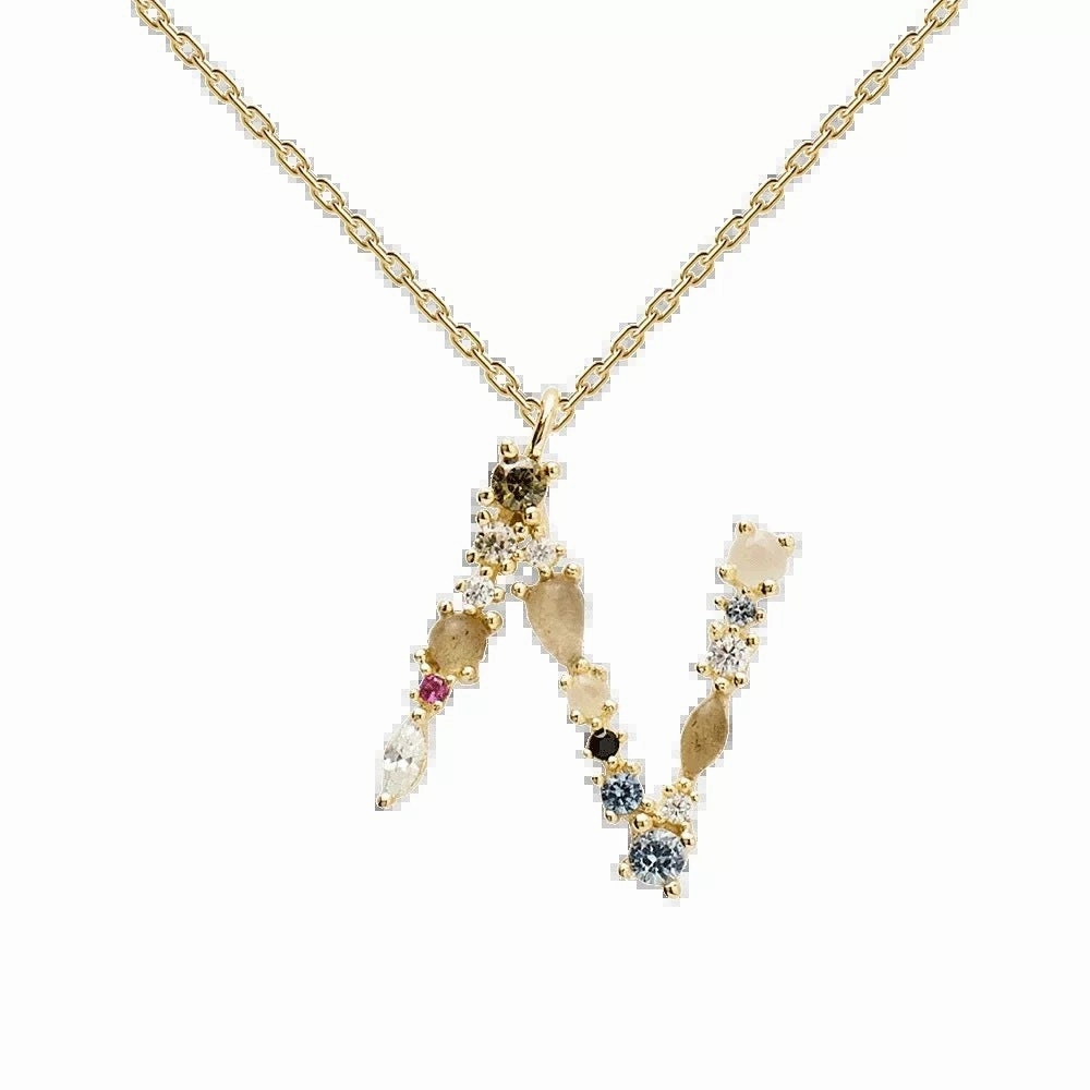 Wholesale 26 Letter Classic Gold Plated Necklaces