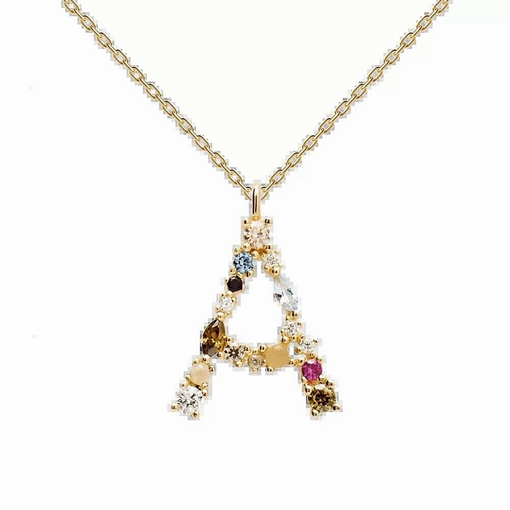 Wholesale 26 Letter Classic Gold Plated Necklaces