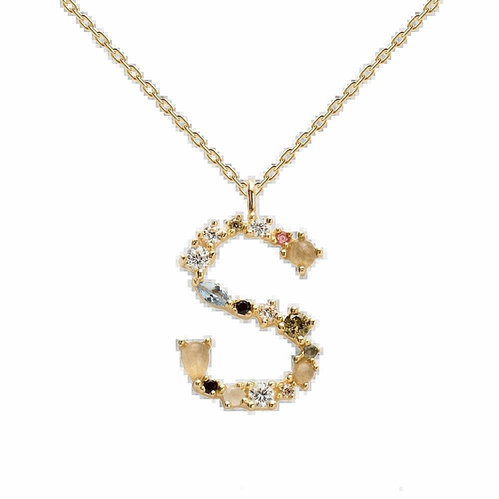 Wholesale 26 Letter Classic Gold Plated Necklaces