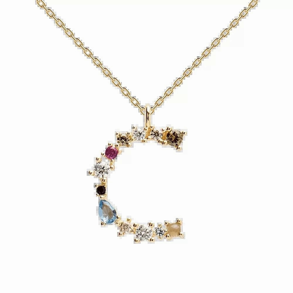 Wholesale 26 Letter Classic Gold Plated Necklaces