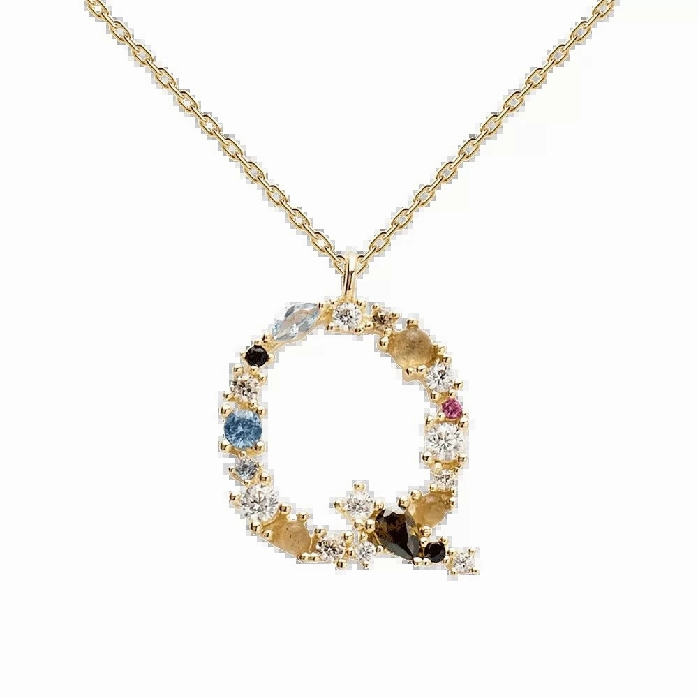 Wholesale 26 Letter Classic Gold Plated Necklaces