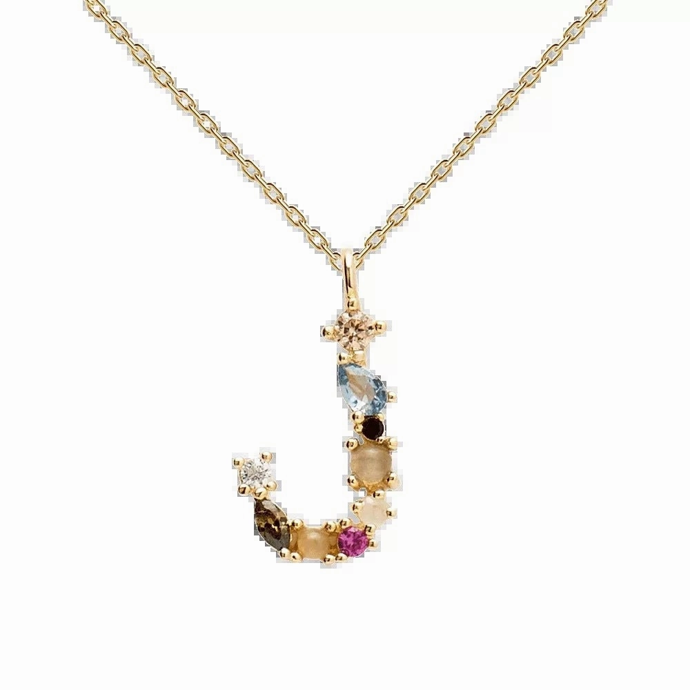 Wholesale 26 Letter Classic Gold Plated Necklaces