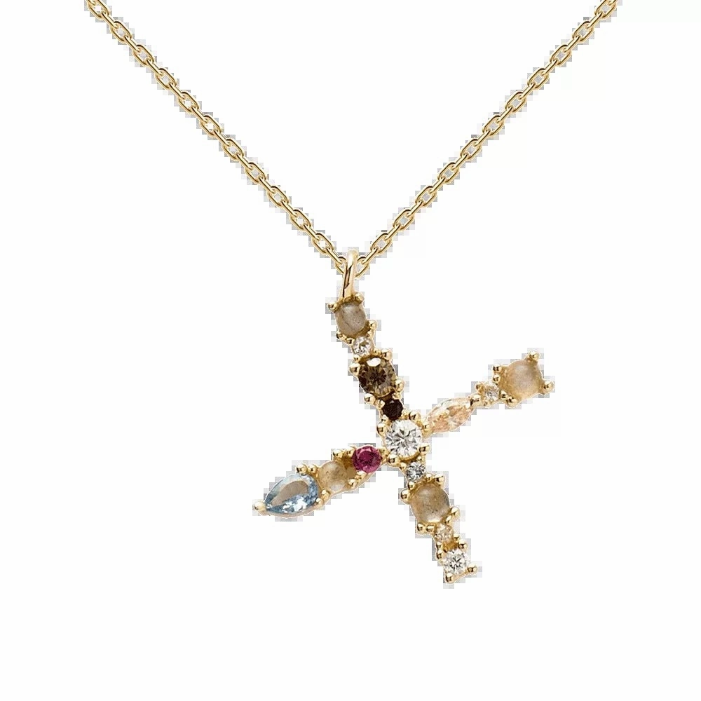 Wholesale 26 Letter Classic Gold Plated Necklaces