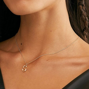 Wholesale 26 Letters Pendant Stainless Steel Gold Plated Necklaces
