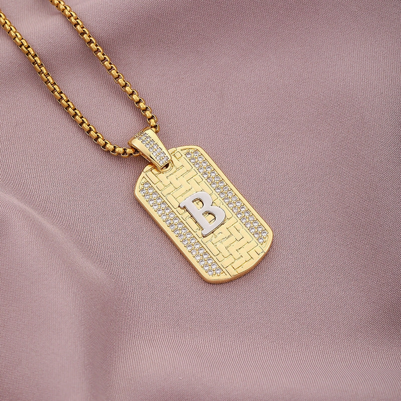 Wholesale 26 Letters Stainless Steel Necklace Sweater Chain
