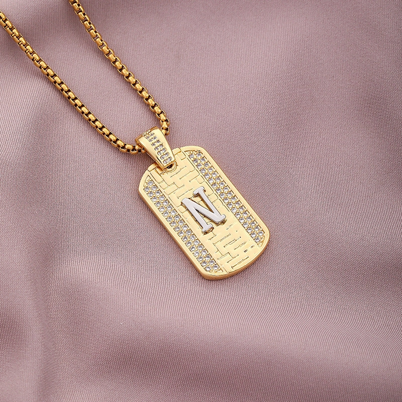 Wholesale 26 Letters Stainless Steel Necklace Sweater Chain