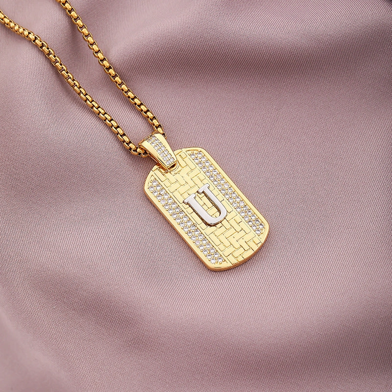 Wholesale 26 Letters Stainless Steel Necklace Sweater Chain