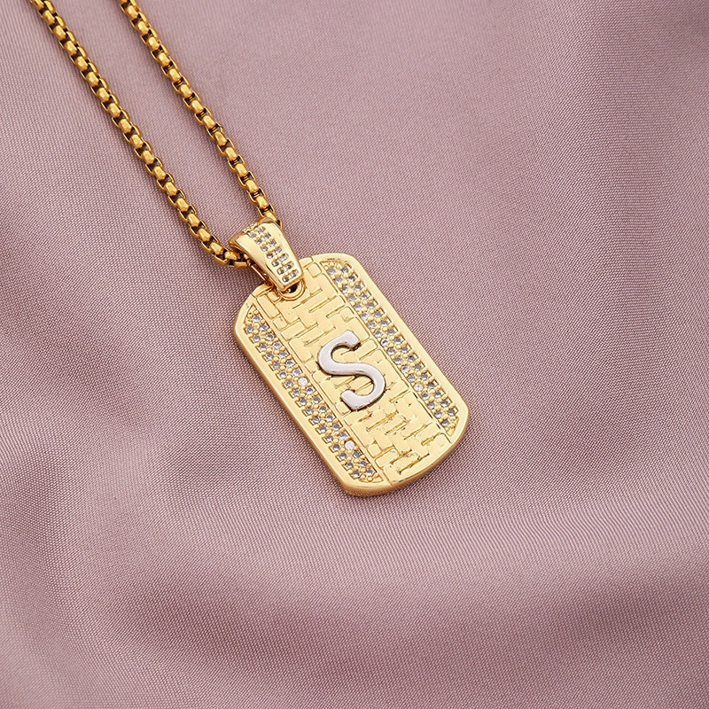 Wholesale 26 Letters Stainless Steel Necklace Sweater Chain
