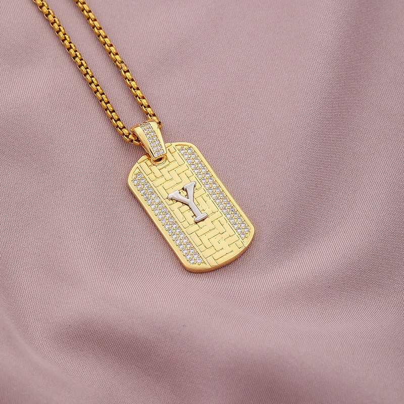 Wholesale 26 Letters Stainless Steel Necklace Sweater Chain