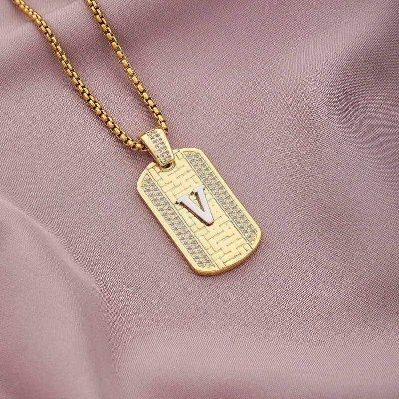 Wholesale 26 Letters Stainless Steel Necklace Sweater Chain