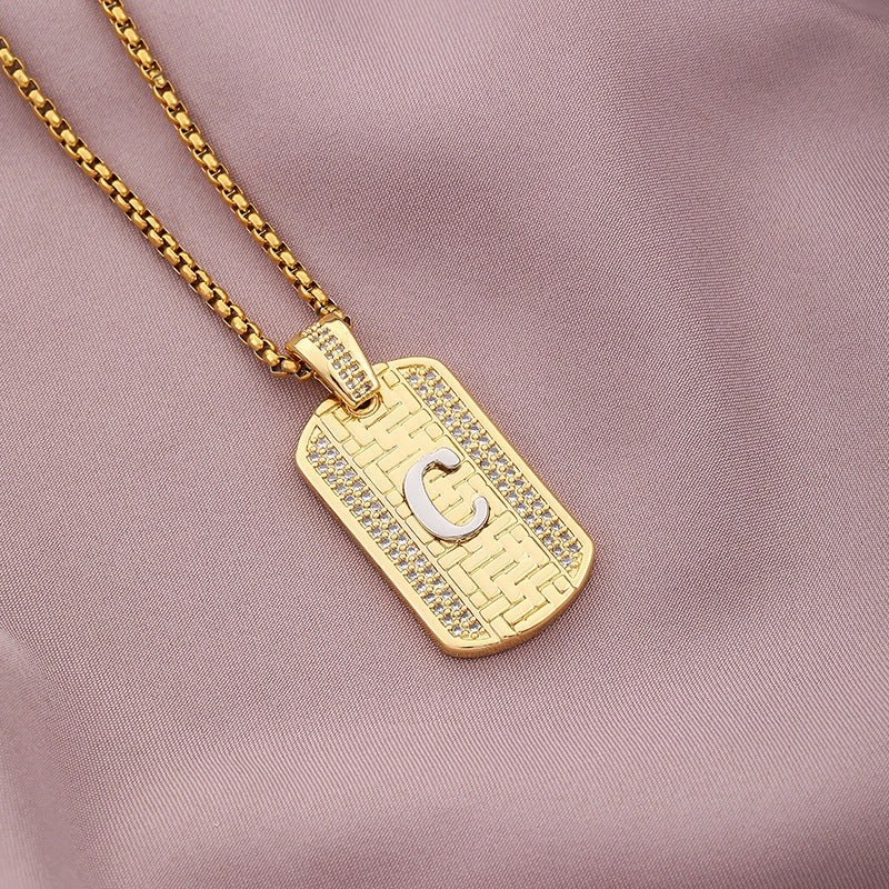 Wholesale 26 Letters Stainless Steel Necklace Sweater Chain