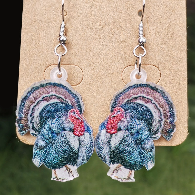 Wholesale 2 Pair/Pack Acrylic Thanksgiving Turkey Celebration Party Earrings