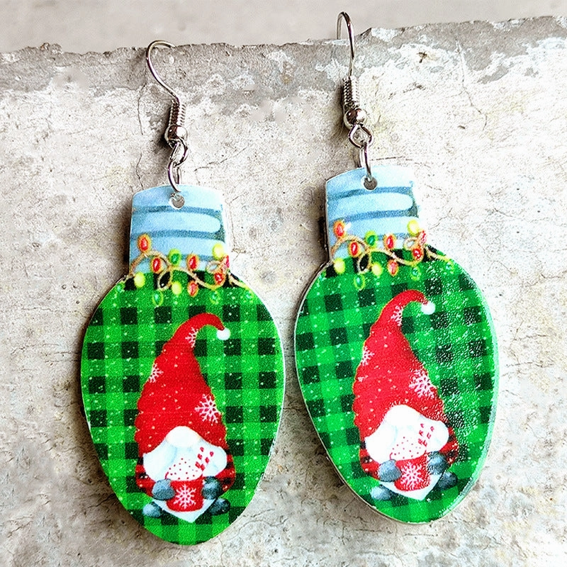 Wholesale 2 Pair/Pack Christmas Vintage Rainbow Leopard Acrylic Earrings
