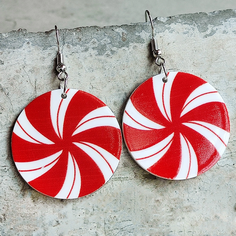 Wholesale 2 Pair/Pack Christmas Vintage Rainbow Leopard Acrylic Earrings