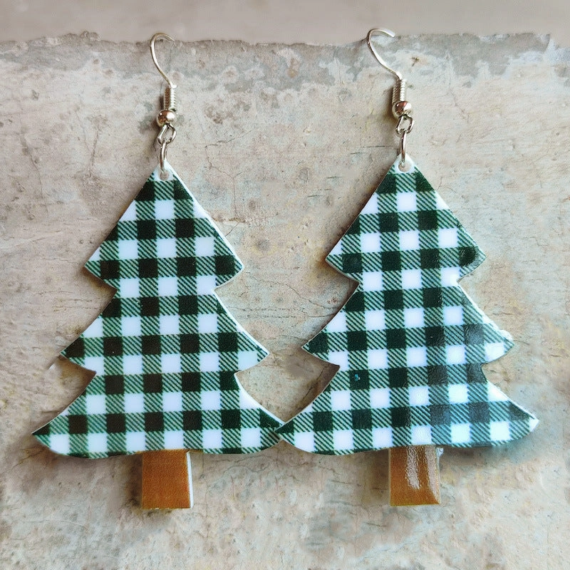 Wholesale 2 Pair/Pack Christmas Vintage Rainbow Leopard Acrylic Earrings