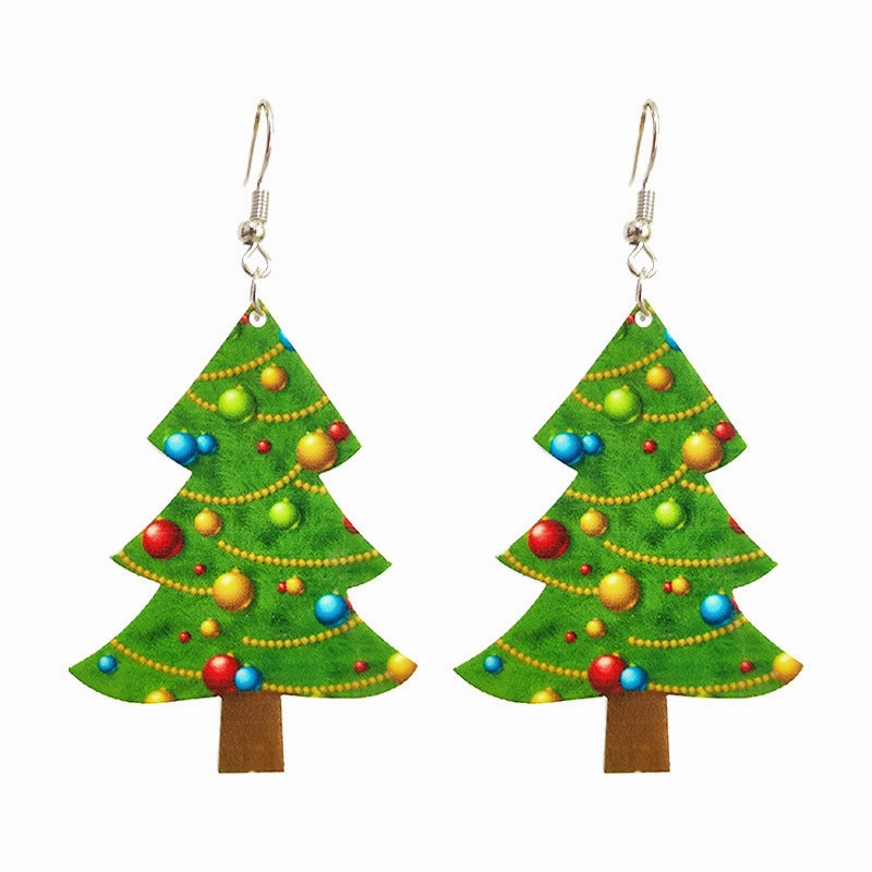 Wholesale 2 Pair/Pack Christmas Vintage Rainbow Leopard Acrylic Earrings