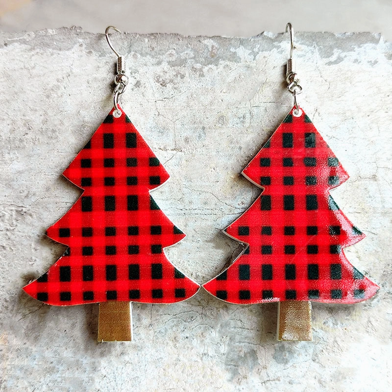 Wholesale 2 Pair/Pack Christmas Vintage Rainbow Leopard Acrylic Earrings