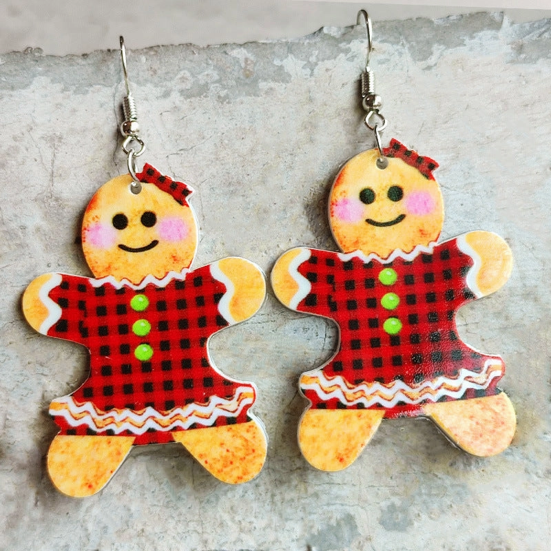 Wholesale 2 Pair/Pack Christmas Vintage Rainbow Leopard Acrylic Earrings