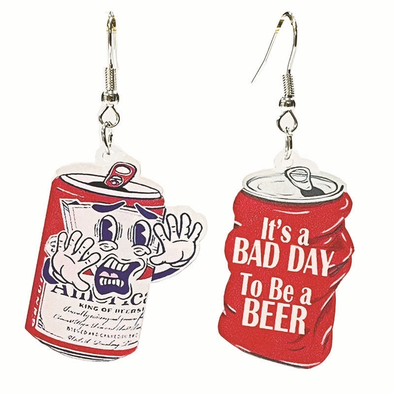 Wholesale 2 Pairs/pack Beer Retro Fun Acrylic Earrings