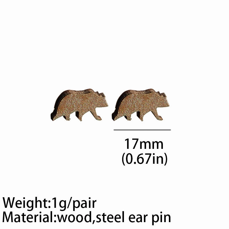 Wholesale 2 Pairs/pack Camping Outdoor Sports Earrings Tent Torch Brown Bear Earrings