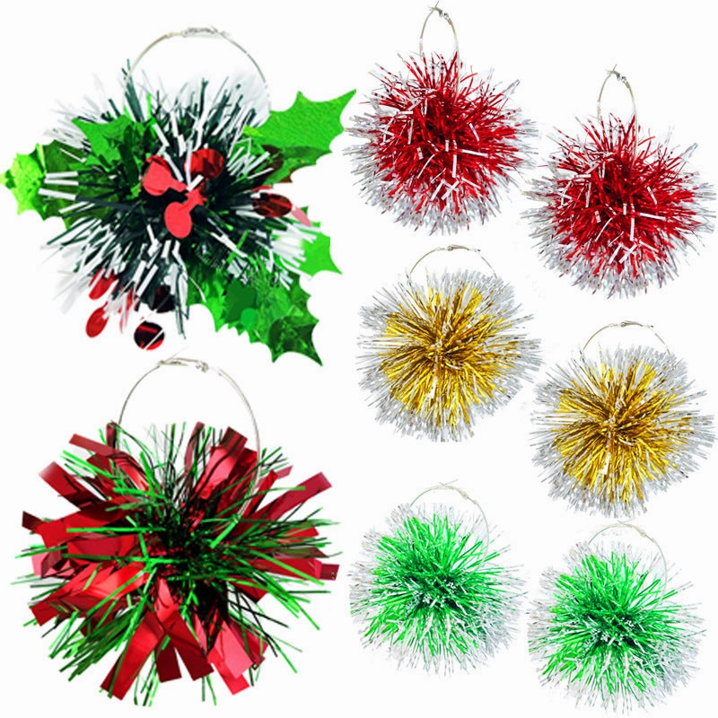 Wholesale 2 Pairs/pack Christmas Atmosphere: Smoke, Christmas Tree, Fruit Plant, Snow Drop Earrings