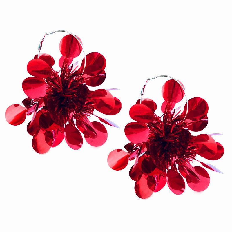Wholesale 2 Pairs/pack  Christmas Color Matching, Festive Atmosphere, Solid Color, Simple and Fashionable, Big Earrings