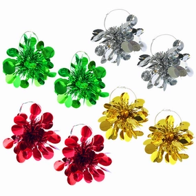 Wholesale 2 Pairs/pack  Christmas Color Matching, Festive Atmosphere, Solid Color, Simple and Fashionable, Big Earrings