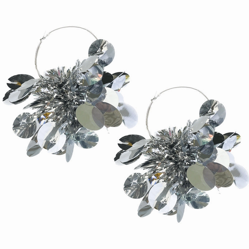 Wholesale 2 Pairs/pack  Christmas Color Matching, Festive Atmosphere, Solid Color, Simple and Fashionable, Big Earrings