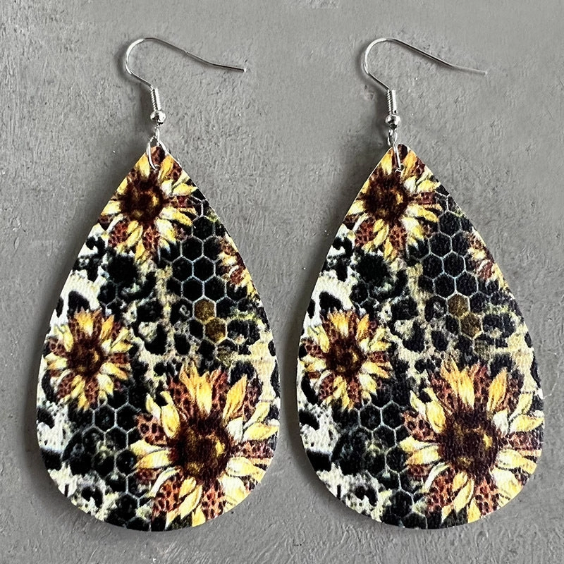 Wholesale 2 Pairs/Pack Christmas Vintage Leather Earrings