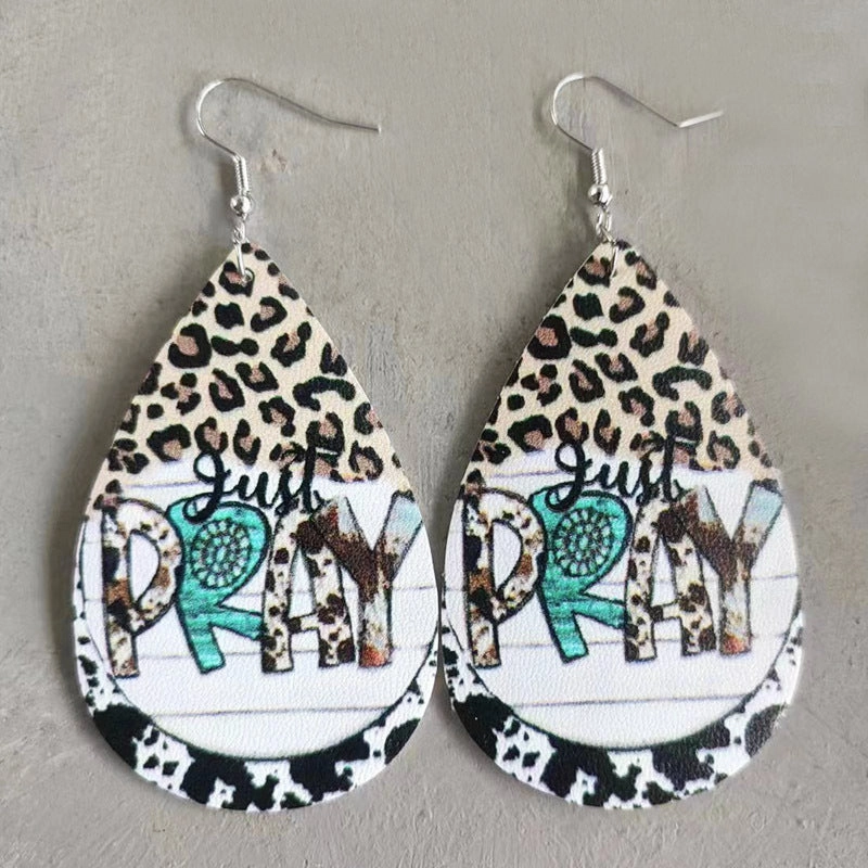Wholesale 2 Pairs/Pack Christmas Vintage Leather Earrings