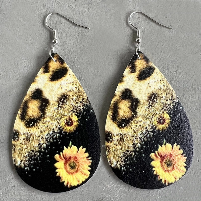 Wholesale 2 Pairs/Pack Christmas Vintage Leather Earrings