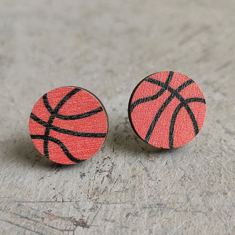 Wholesale 2 Pairs/Pack Event Sports Wood Earrings