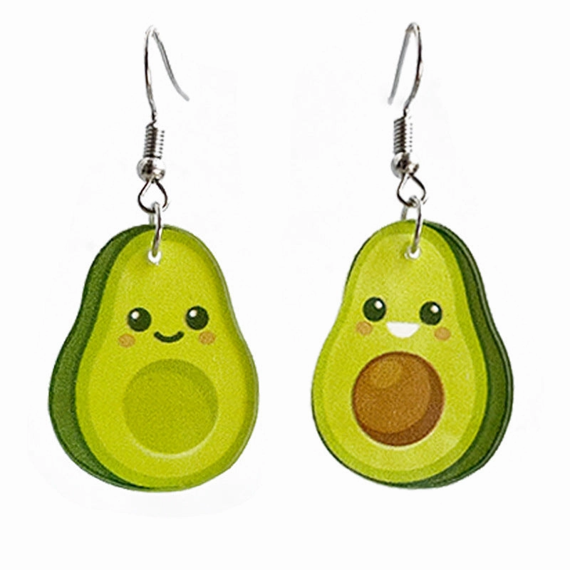 Wholesale 2 Pairs/Pack Fruit Acrylic Asymmetrical Earrings