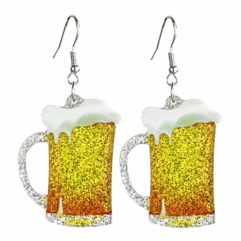 Wholesale 2 Pairs/pack Liquor Shiny Colorful Spring Summer Ball Party Red Wine Cocktail Earrings