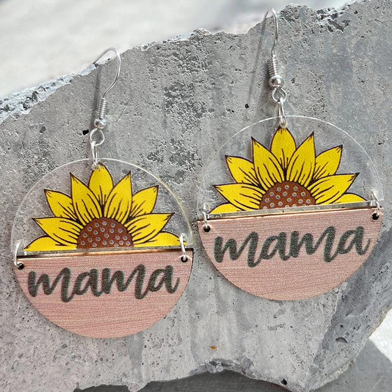 Wholesale 2 Pairs/Pack Mother's Day Acrylic Earrings
