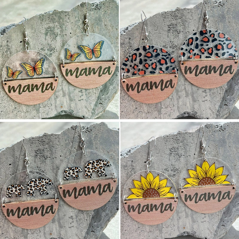 Wholesale 2 Pairs/Pack Mother's Day Acrylic Earrings