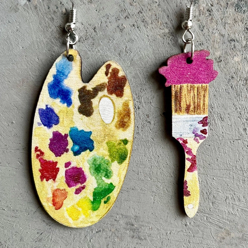 Wholesale 2 pairs/pack Teacher's Day Book Wooden Earrings