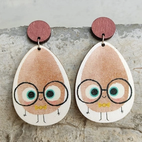 Wholesale 2 Pairs/Pack Teacher's Day Potato Reading Wooden Earrings