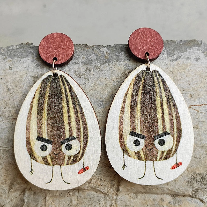 Wholesale 2 Pairs/Pack Teacher's Day Potato Reading Wooden Earrings