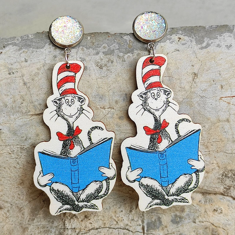 Wholesale 2 pairs/pack Teacher's Day Wooden Earrings