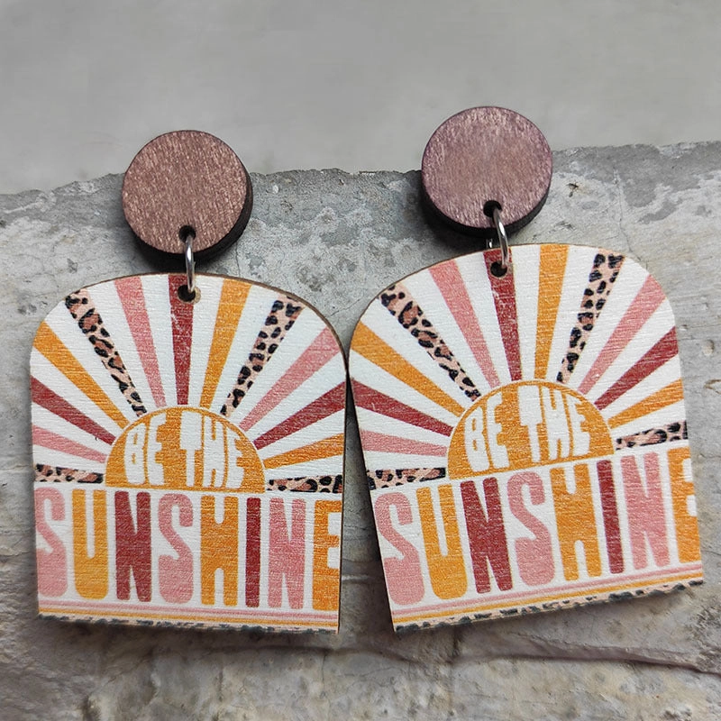 Wholesale 2 Pairs/Pack Teacher's Day Wooden Earrings