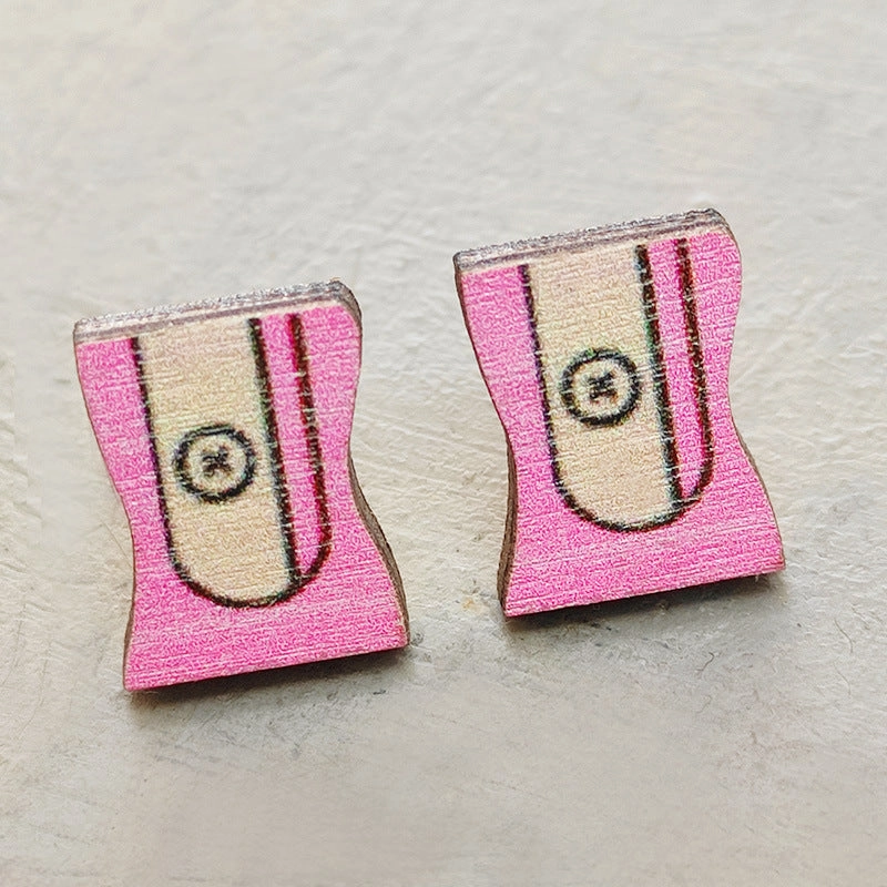 Wholesale 2 Pairs/Pack Teacher's Day Wooden Earrings