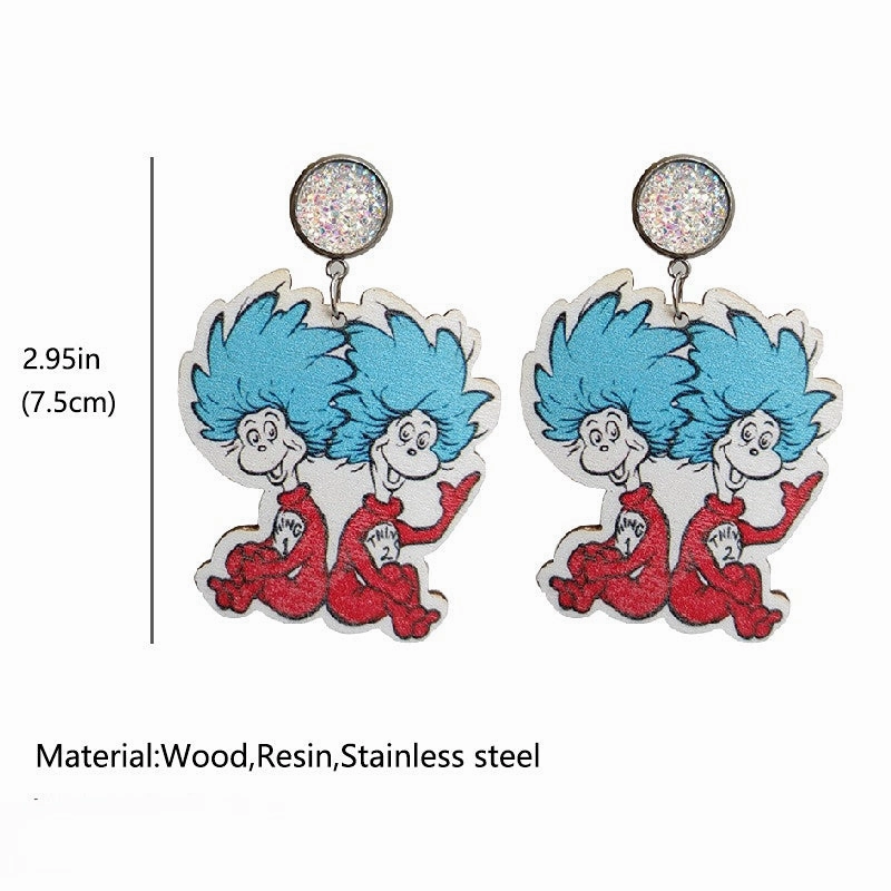 Wholesale 2 pairs/pack Teacher's Day Wooden Earrings