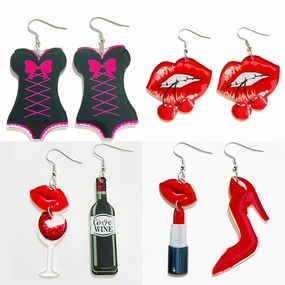 Wholesale 2 Pairs/Pack Valentine's Day Acrylic Earrings