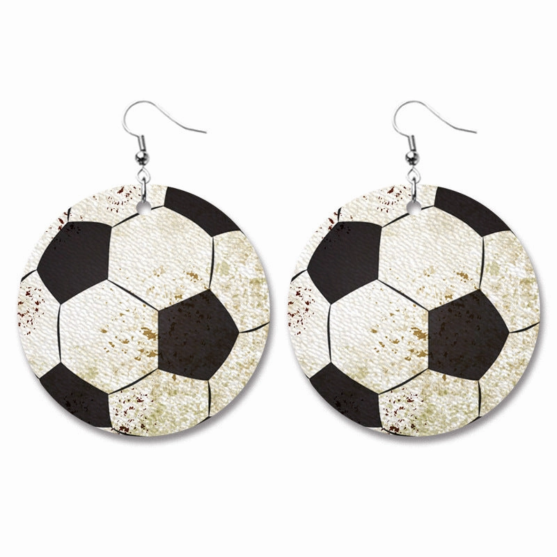 Wholesale 2 Pairs/Pack Vintage Balls Distressed Leather Earrings