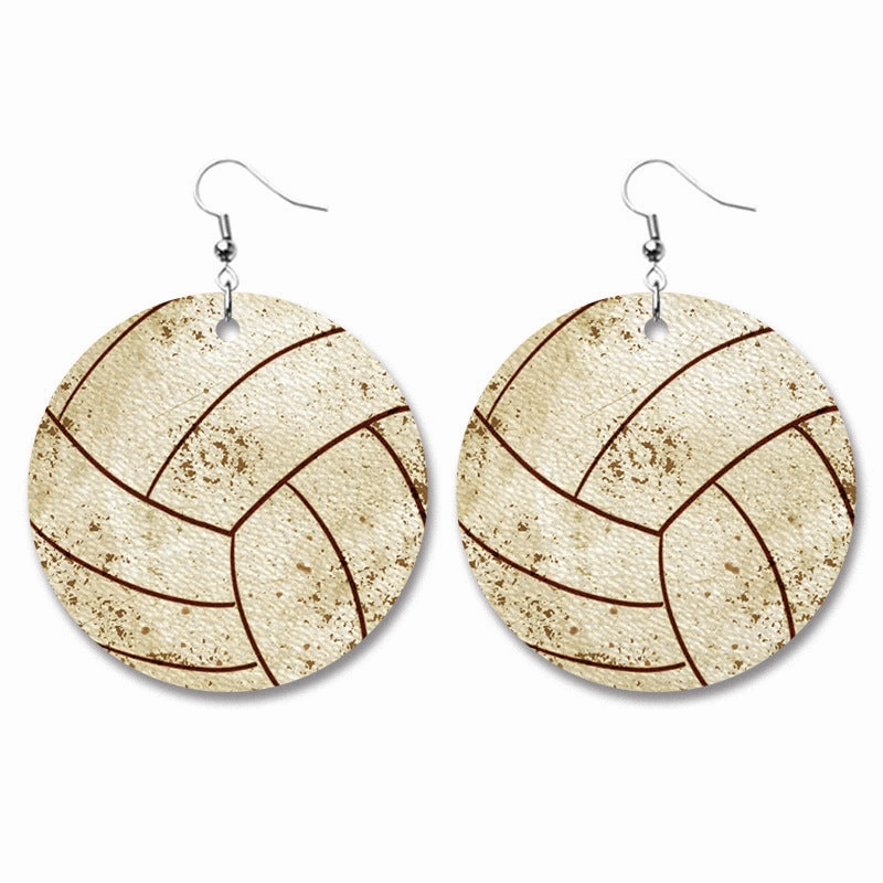 Wholesale 2 Pairs/Pack Vintage Balls Distressed Leather Earrings