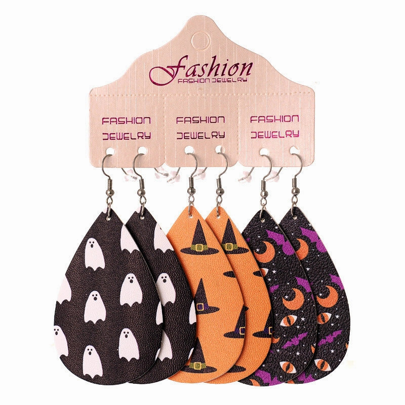 Wholesale 2 Sets Leather Western Cowboy Teacher's Day Graduation Season Earrings