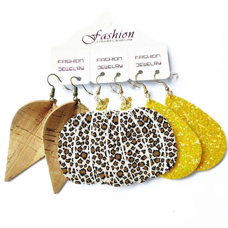 Wholesale 2 Sets Leather Western Cowboy Teacher's Day Graduation Season Earrings