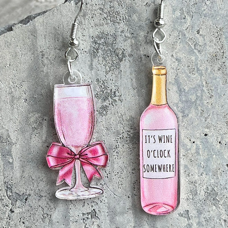 Wholesale 2pair/pack Beer Red Wine Wedding Party Earrings